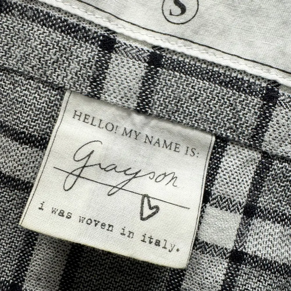 Frank & Eileen Grayson Shirt Gray Plaid Italian Flannel Button Up Womens Small‎